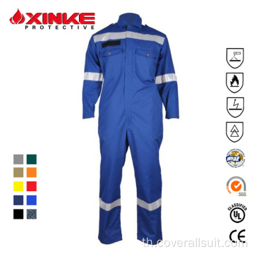 สารหน่วงไฟเสื้อผ้า Offshore Coverall ป้องกันไฟฟ้าสถิต